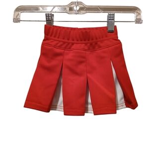Red Kids Pleated Skirt